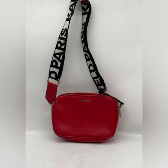 Karl Lagerfeld Handbags - Karl Lagerfeld Paris Womens Red
Inner Pocket Logo Adjustable Crossbody Strap